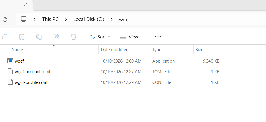 Confirm that the generated WireGuard profile is available