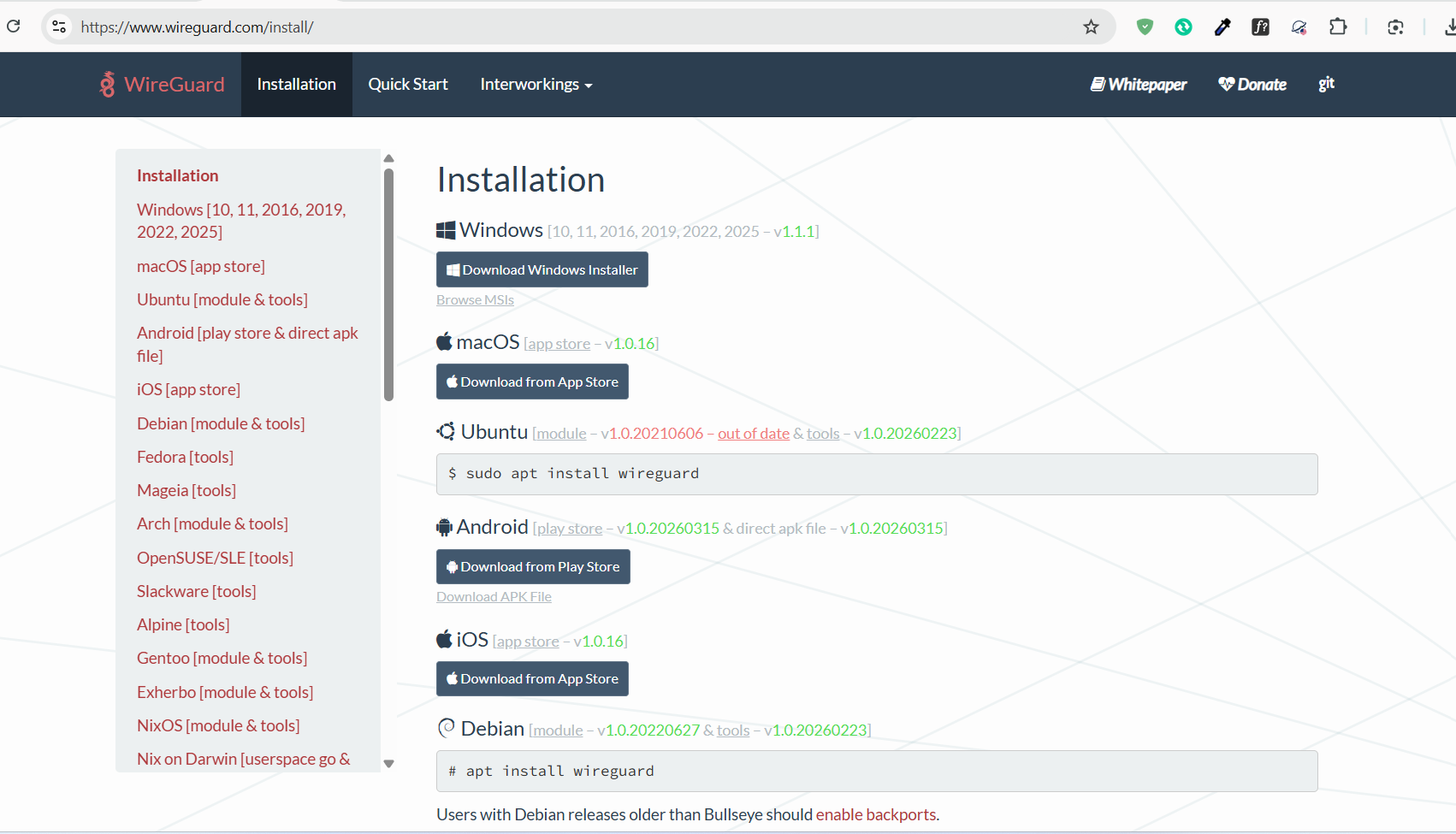Install and open the official WireGuard Windows application